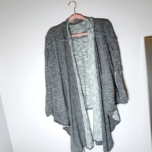 Free people distressed look space dyed gray white thick cardigan, womens…